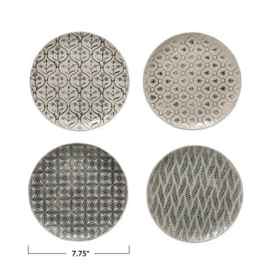 Hand-Stamped Plate with Pattern, 4 Styles - Hallstrom Home