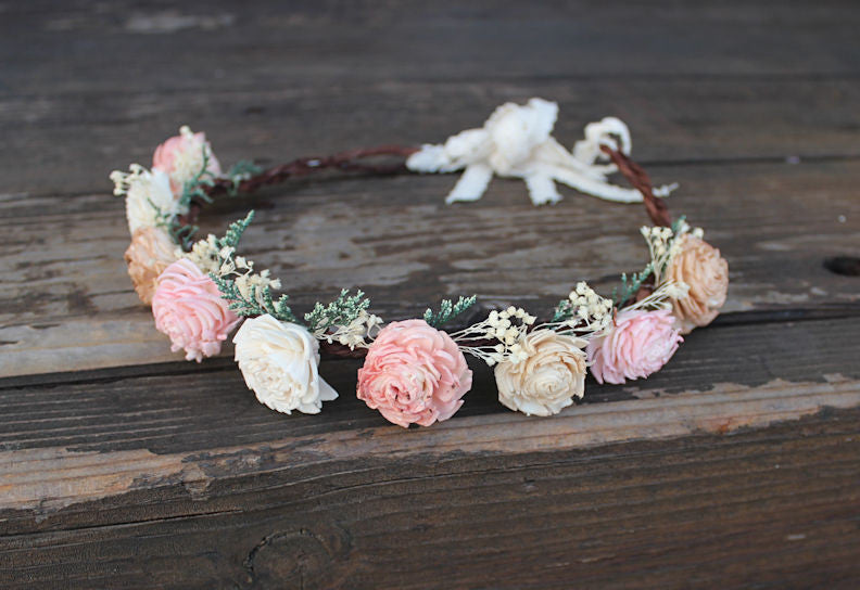 small flower crown wedding