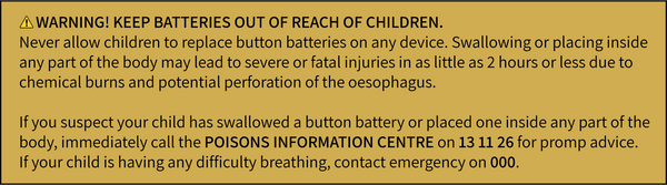 Button Battery Warning insert
