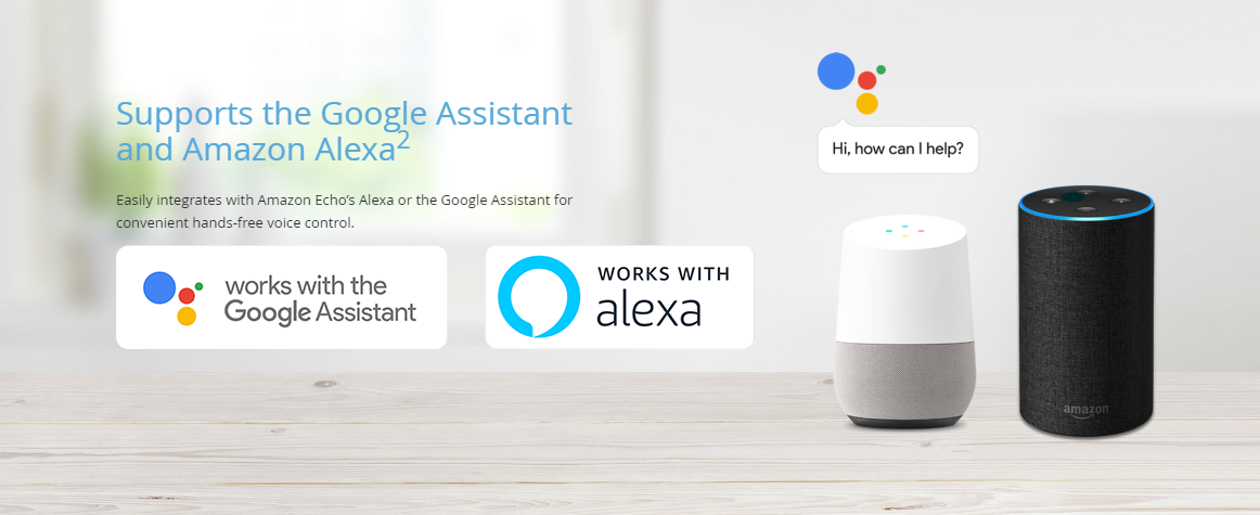 works with google assistant and alexa