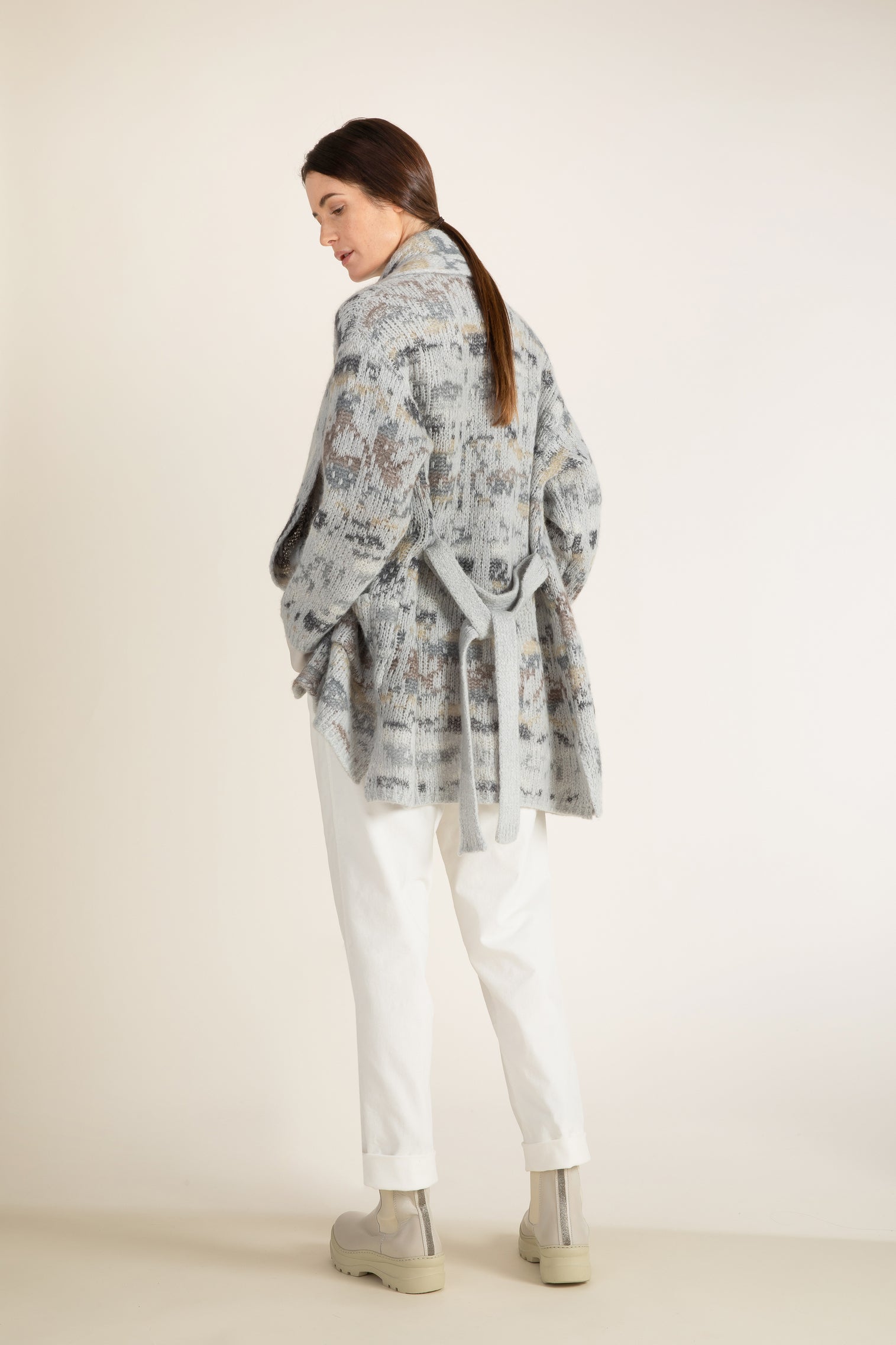 Patterned Knit Cardigan by ToneT