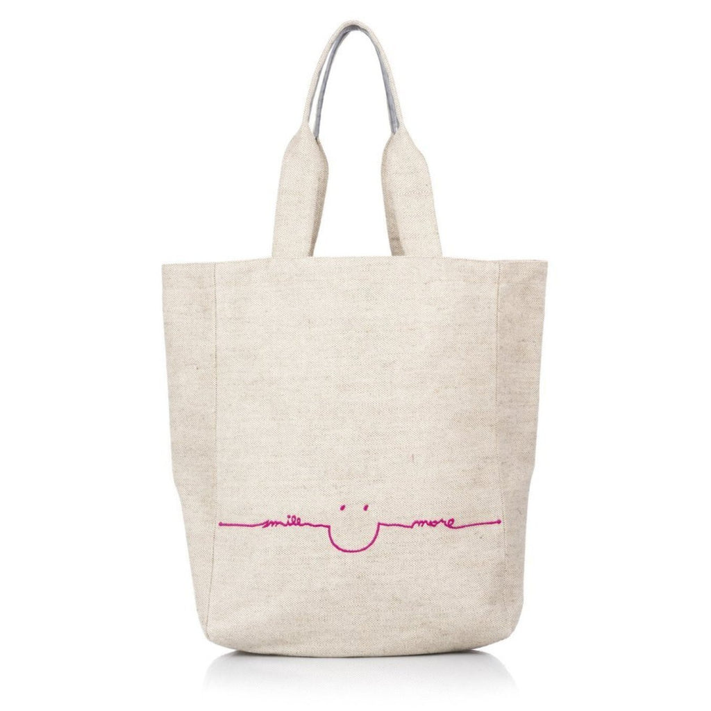 Smile More Tote Bag in Pink or Blue – The Perfect Provenance