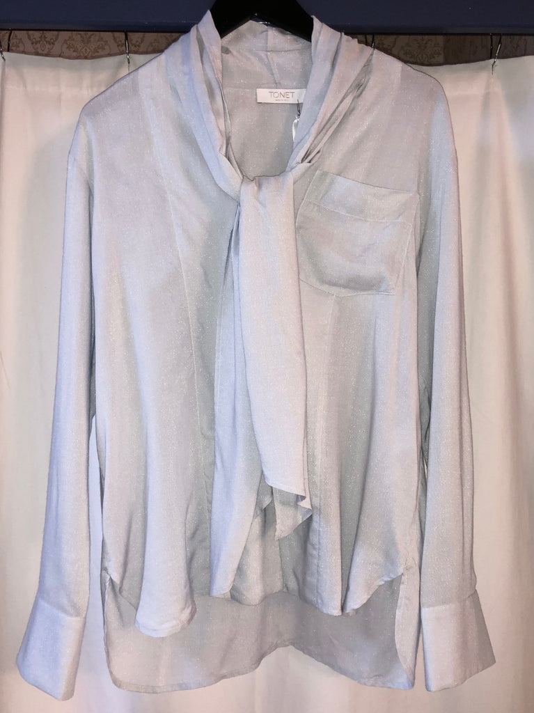 Cloud Blouse with Long Neck Tie by ToneT