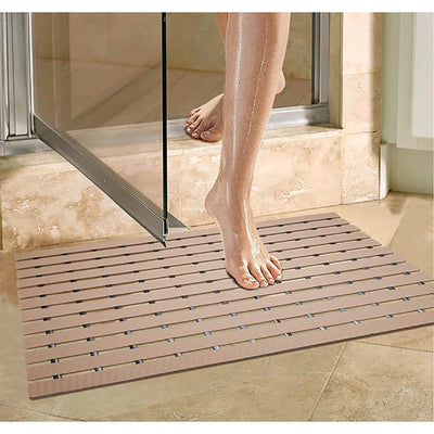 Eurotex Shower Mat Non Slip for Showers, Wet Area Bathroom, Anti Slip Bathtub Mat (Beige, 61cmx 45cm)