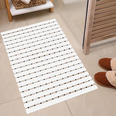 Eurotex Anti Slip Shower Mat for Bath, Kitchen, Pool and Wet Area, Skid Proof (White, PVC, 43x61 cm)