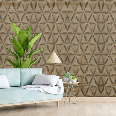 Eurotex 3D Modern Design, Wallpaper for Bedrooms, Golden (57 sq.ft/Per roll)