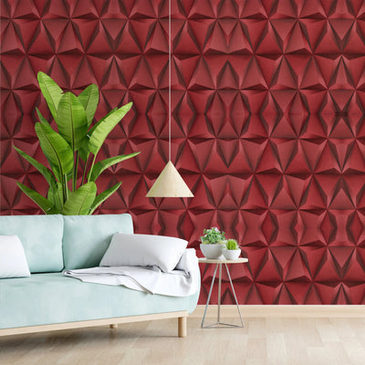 Eurotex 3D Modern Design, Luxury Wallpaper, Red (Roll 57 sq.ft)