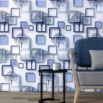 Eurotex 3D Design, Peel and Stick, Self Adhesive Wallpaper - ( Square Abstract, 45x300cm)