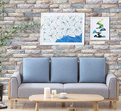 Eurotex Stone Design, Peel and Stick Wallpaper, Self Adhesive Wall Stickers - (45cm x 300cm)