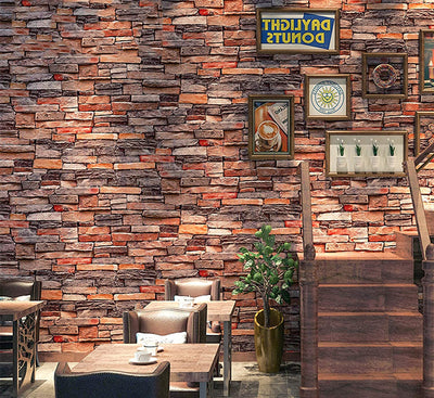 Eurotex Brick Design, Peel and Stick, Self Adhesive Wall Stickers (45cm x 300cm)