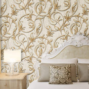 Eurotex Damask Design, Wallpaper For Walls, Cream (Luxury Vinyl Coated, 57 sq.ft Roll)