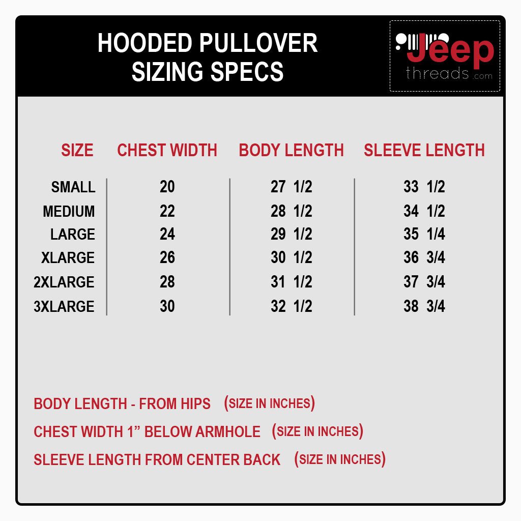 Gildan Pullover Hoodie Size Chart