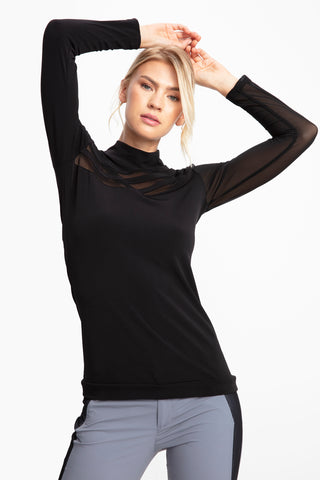 Aliyah Mesh Overlay Long Sleeve Top