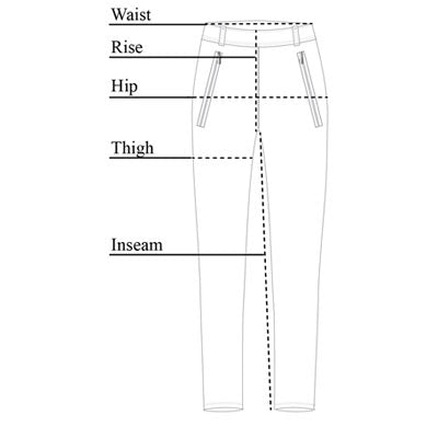 Marisa High Waisted Pant Size Chart