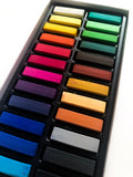 soft chalk pastels showing a rainbow array of vibrant colors