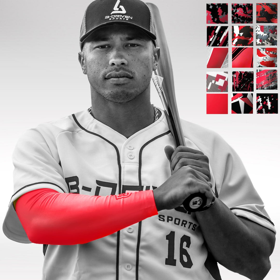 Red  Compression Arm Sleeve - Multiple Patterns - B-Driven Sports