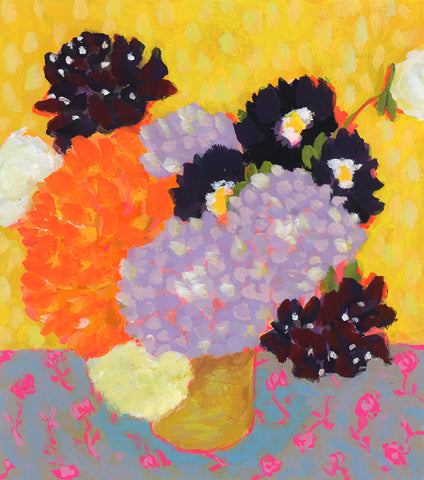 Bright, impressionistic still life of bouquet