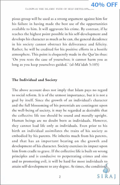 Tazkiyah: The Islamic Path of Self-Development - Islamic Books - The Islamic Foundation