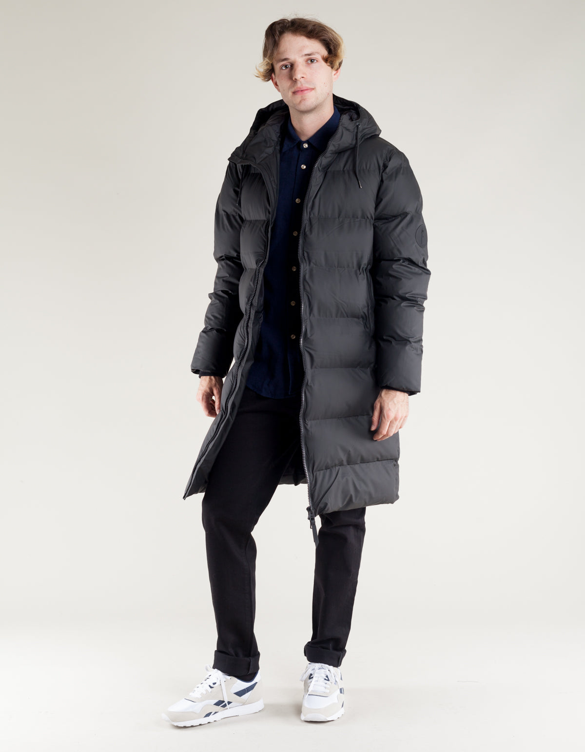 Rains Men's Long Puffer Jacket Black – Still Life