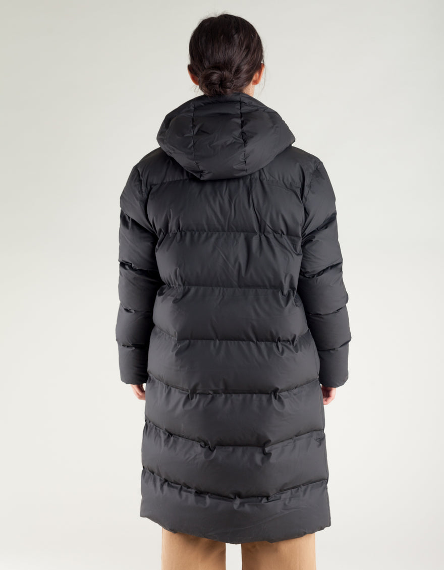 Rains Women's Long Puffer Jacket Black – Still Life