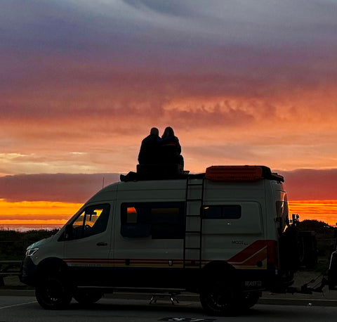 campervan at sunset