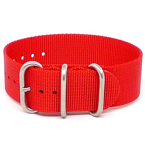 red nylon watch band by daluca straps