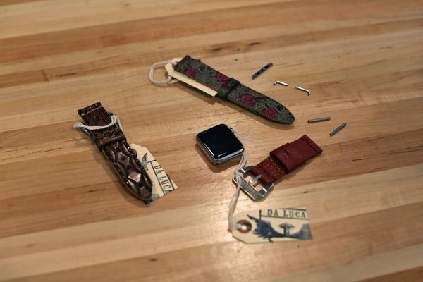 leather apple watch band  and apple watch