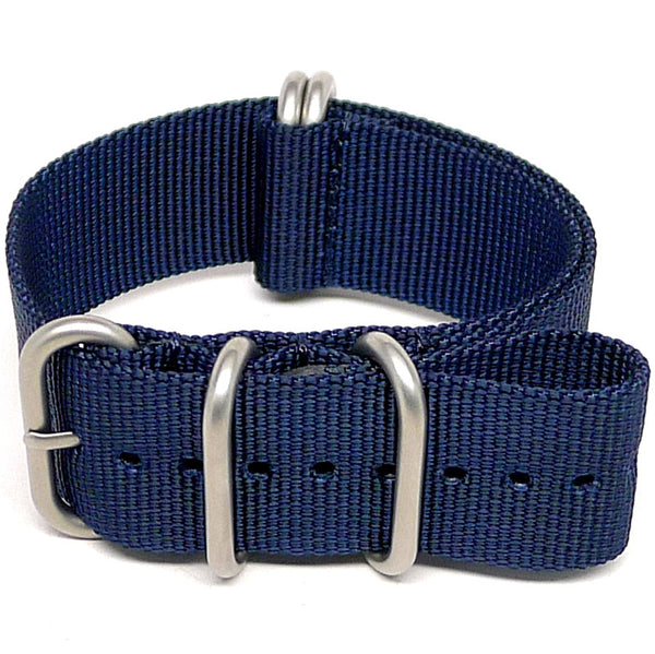 navy single piece nylon watch band