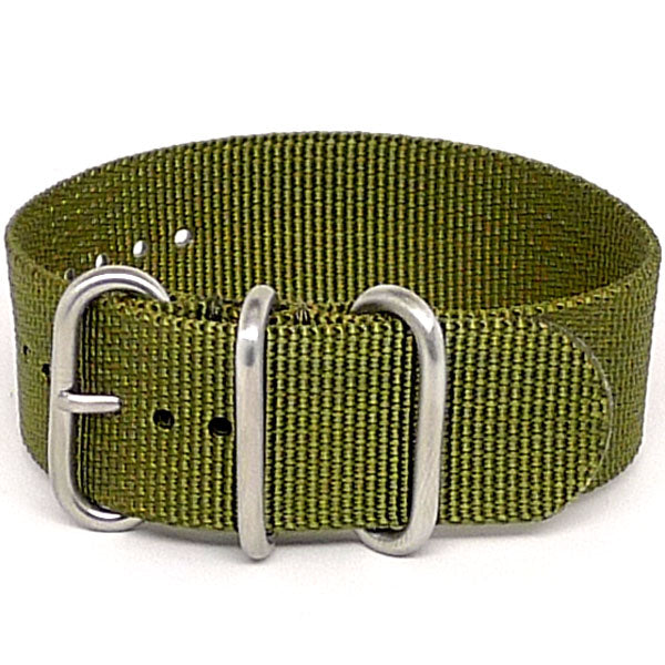 olive green single piece nylon watch band