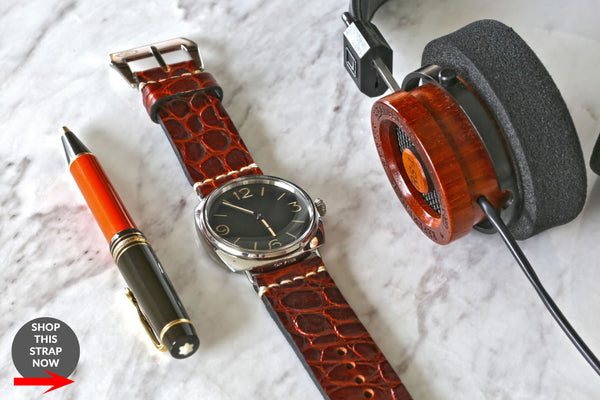 alligator watch strap on a panerai radiomir watch