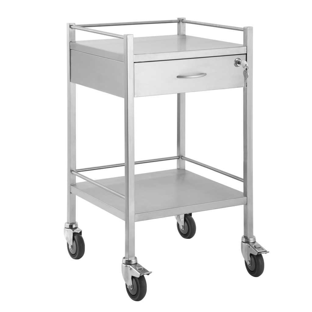 Buy Pacific Medical 49cm X 49cm Lockable Stainless Steel Trolley Online