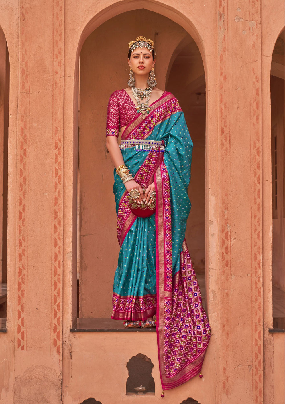 Teal Viscose Transparent Saree, Mermaid Fantasy