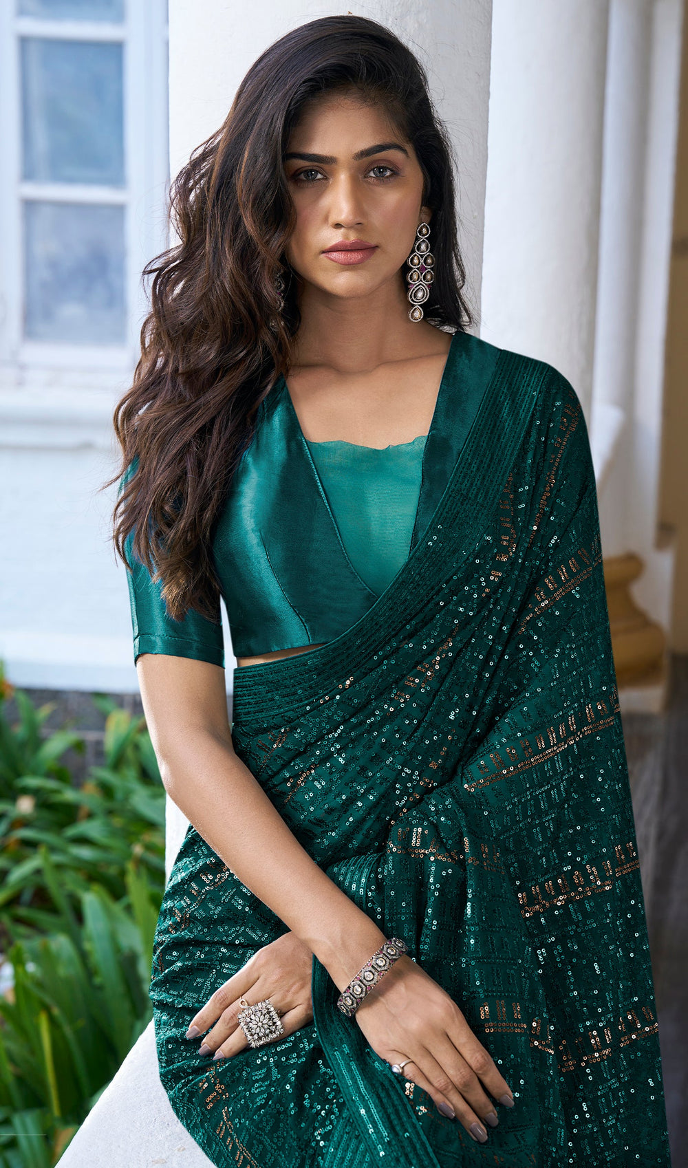 Elegant Teal Blue Silk Saree Soft, Smooth, and Comfortable Ved Tex