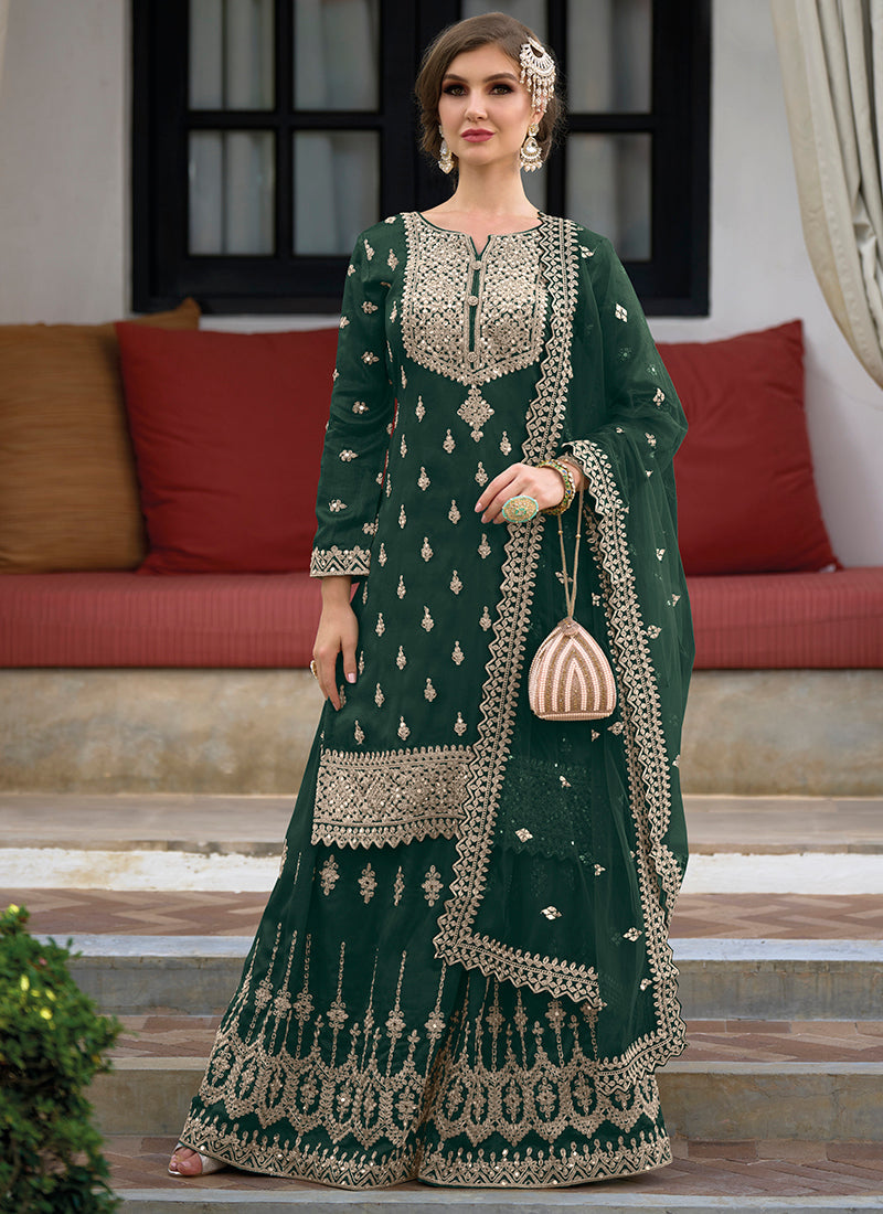 Off White Silk Embroidered Trendy Salwar Kameez