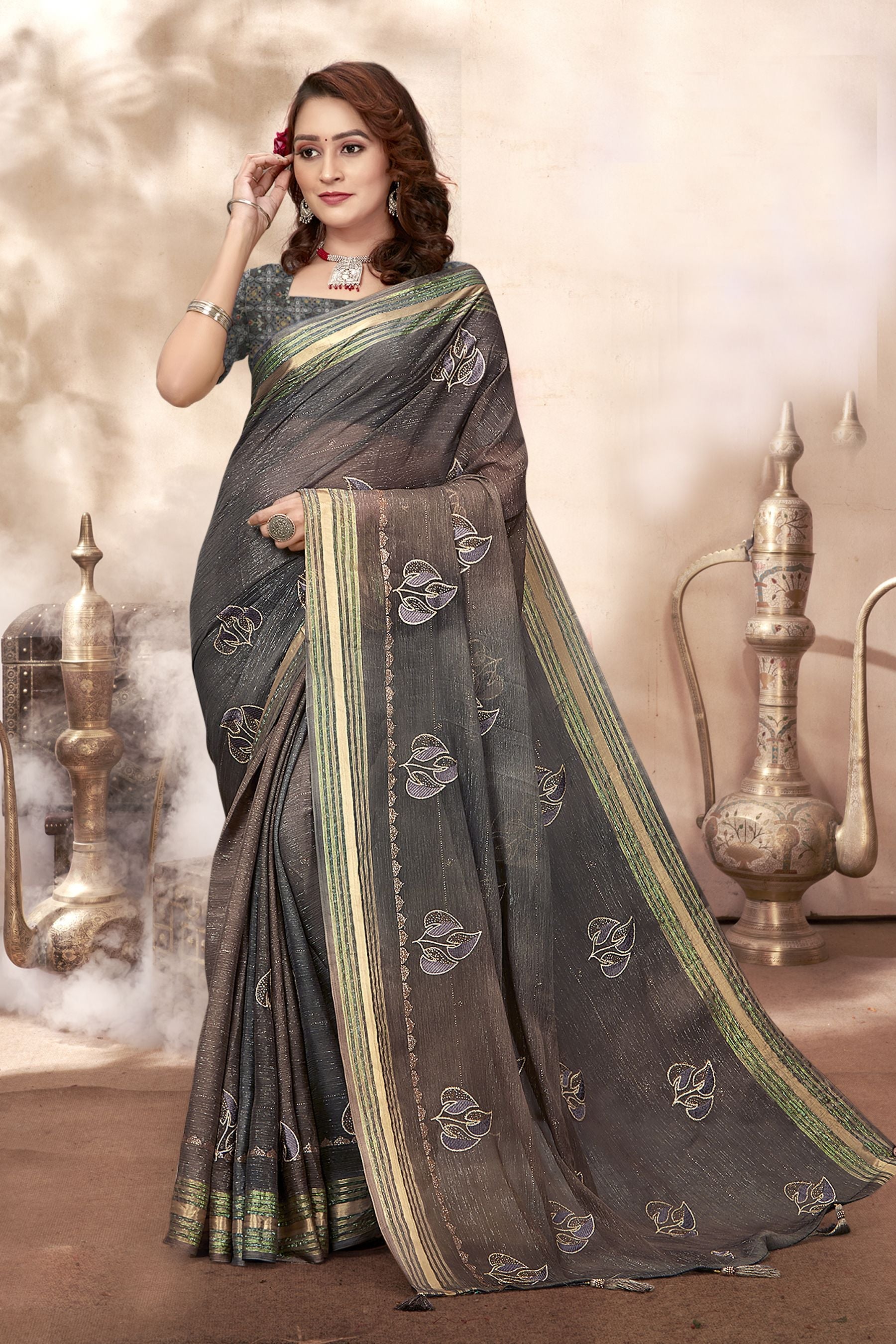 Black Chiffon Designer Saree | Saree designs, Party wear sarees, Saree  shopping