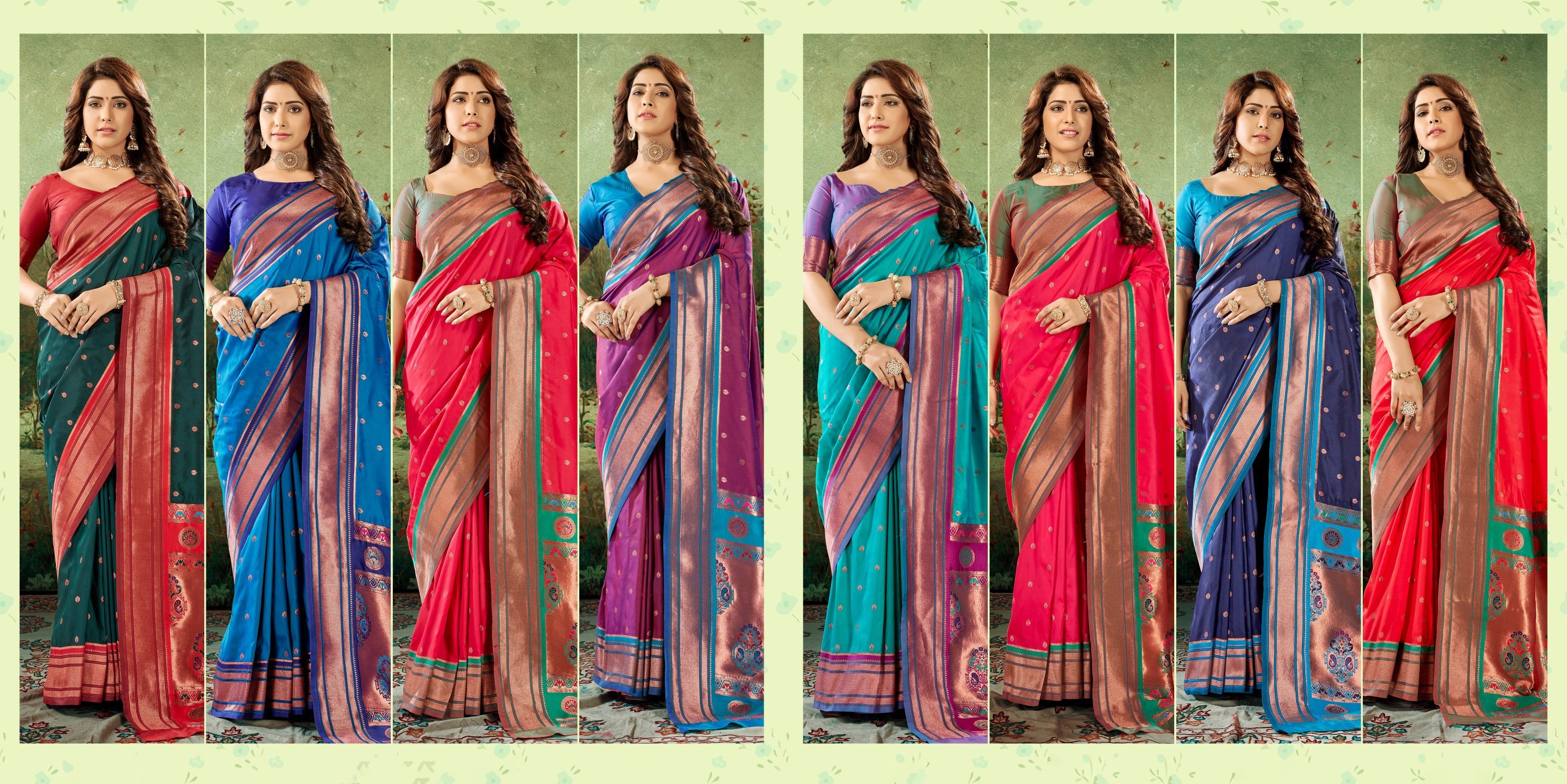 Royal Blue Peshwai Silk Saree - Zameeni