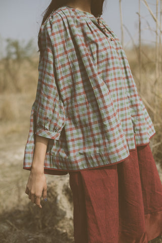 Micro checkered blouse – Itr by Khyati Pande