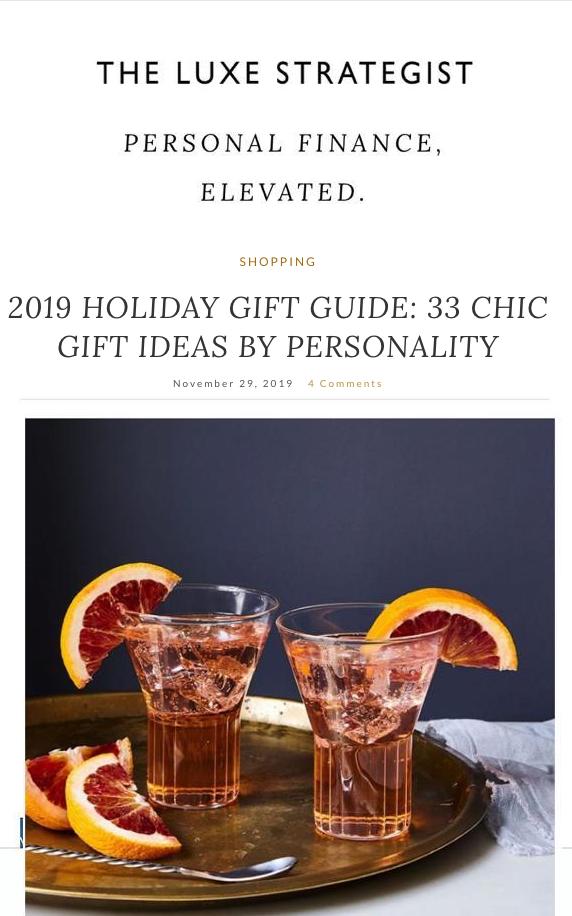 Rila Glasses in The Luxe Strategist - 2019 Gift Guide