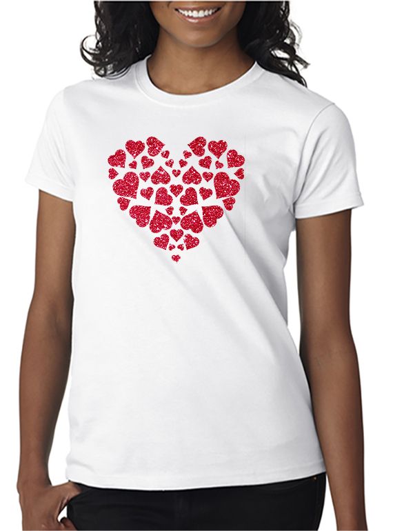 Glitter Hearts T-Shirt – DesignerTeez