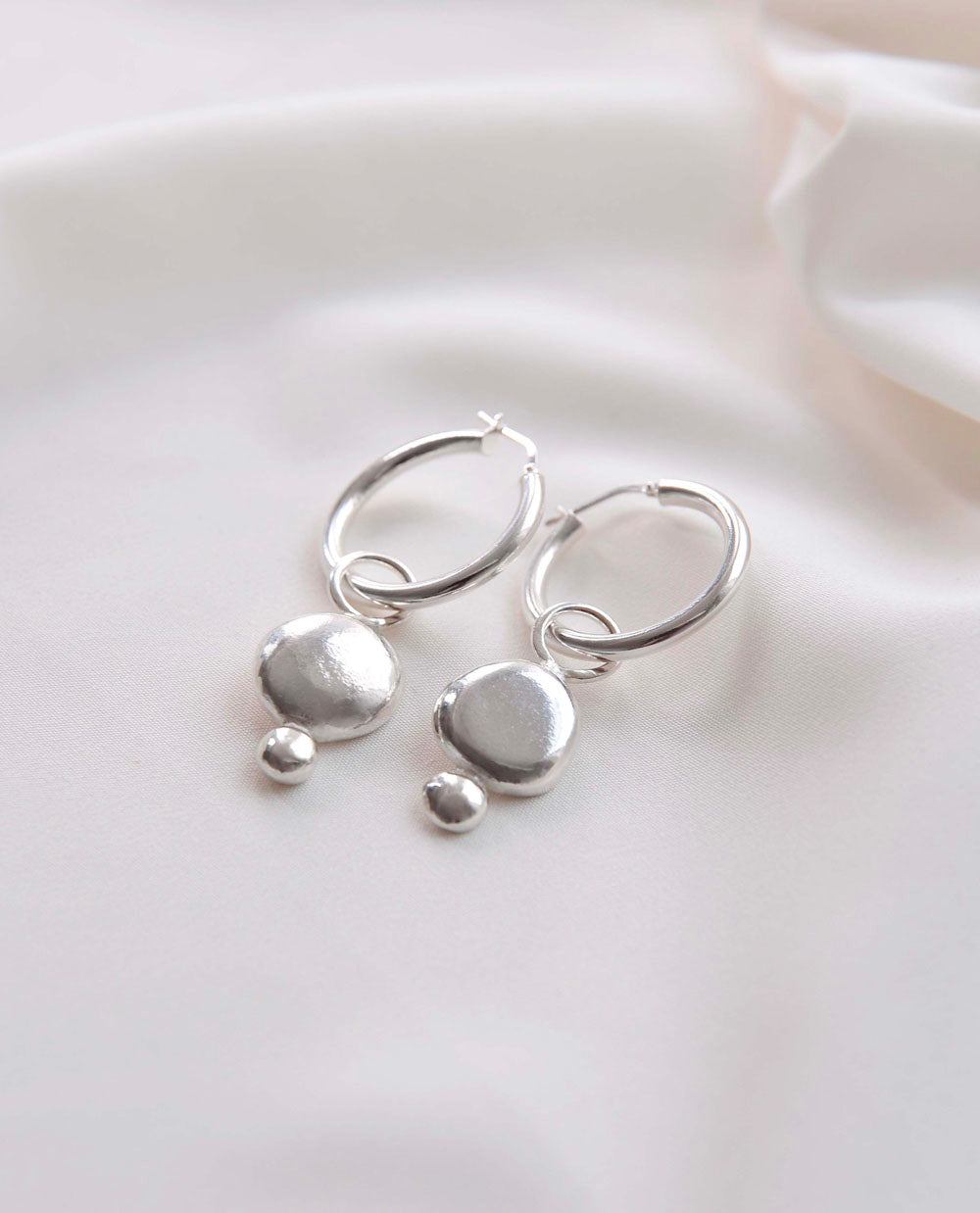 GWYNETH Silver Nugget Earrings | Beaumont Organic