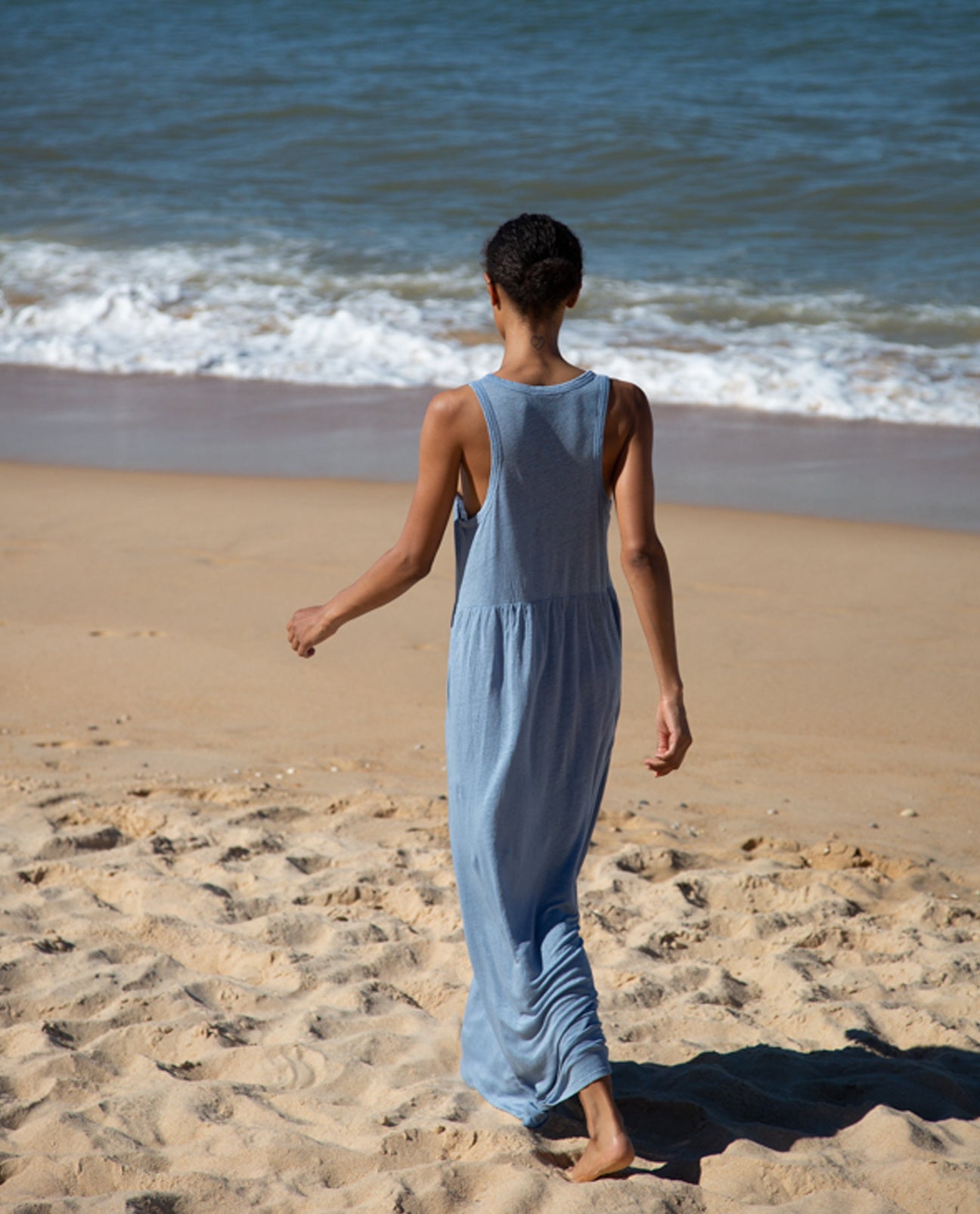 Anais-May Linen Jersey Dress In Granite