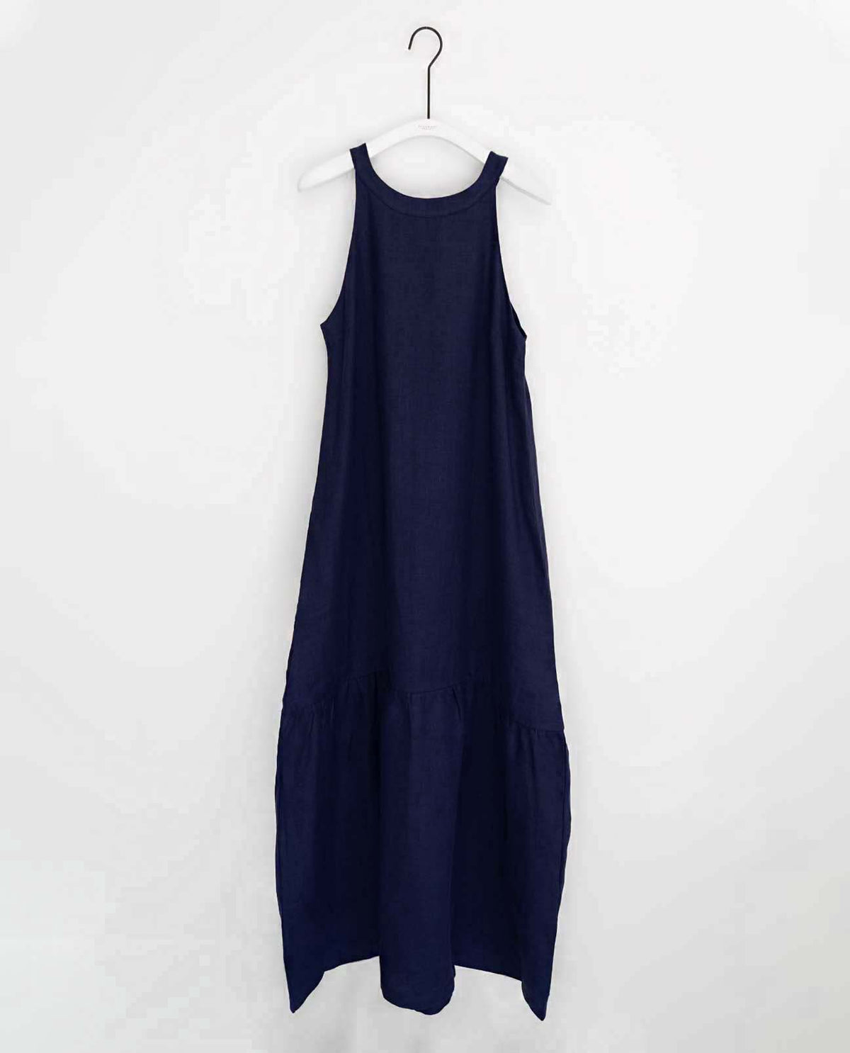 Priya Linen Dress In Navy | Beaumont Organic