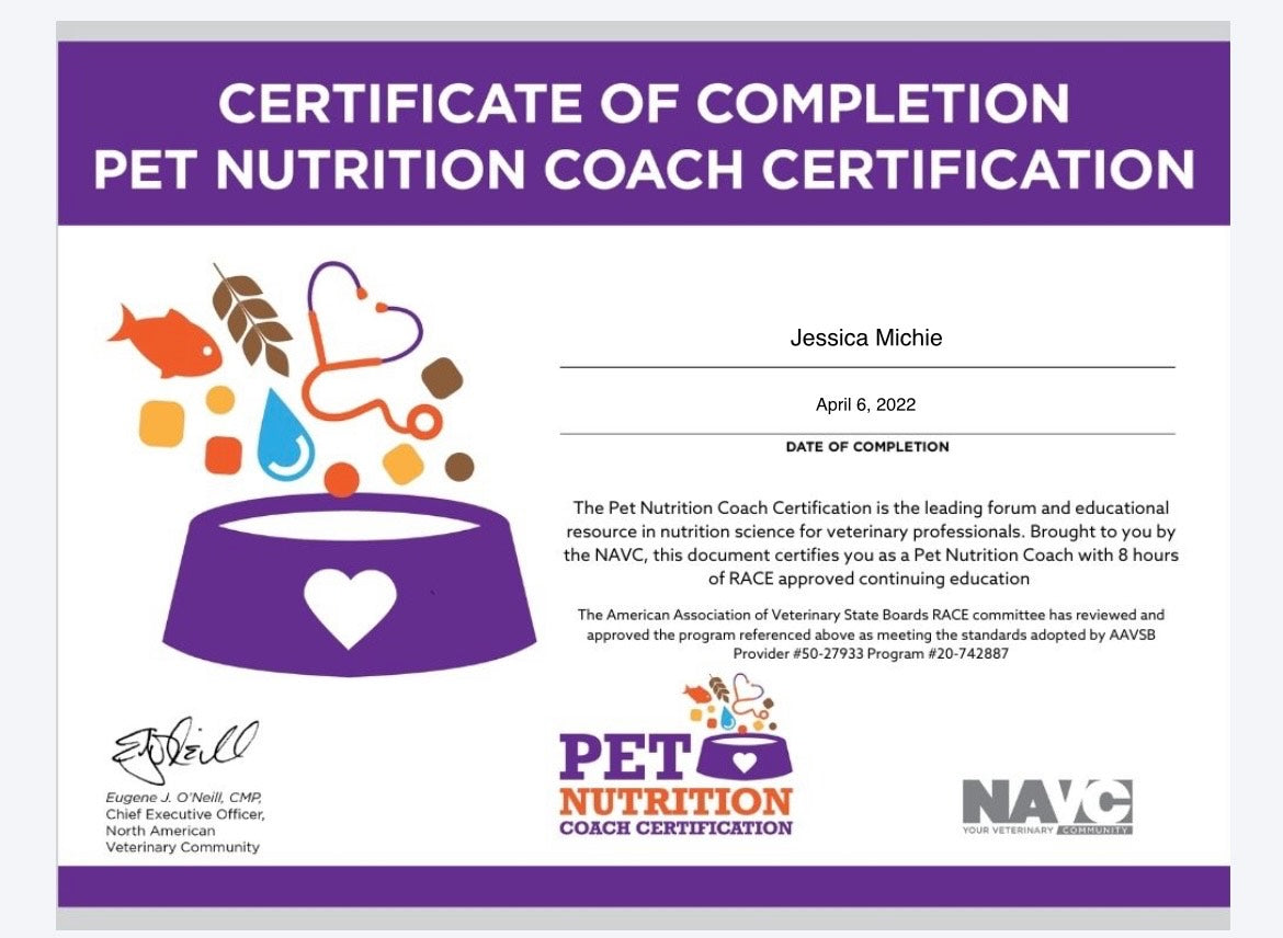 Pet Nutrition Certification