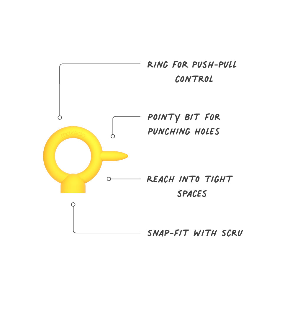 Makedo Mini-Tool connector with features Image