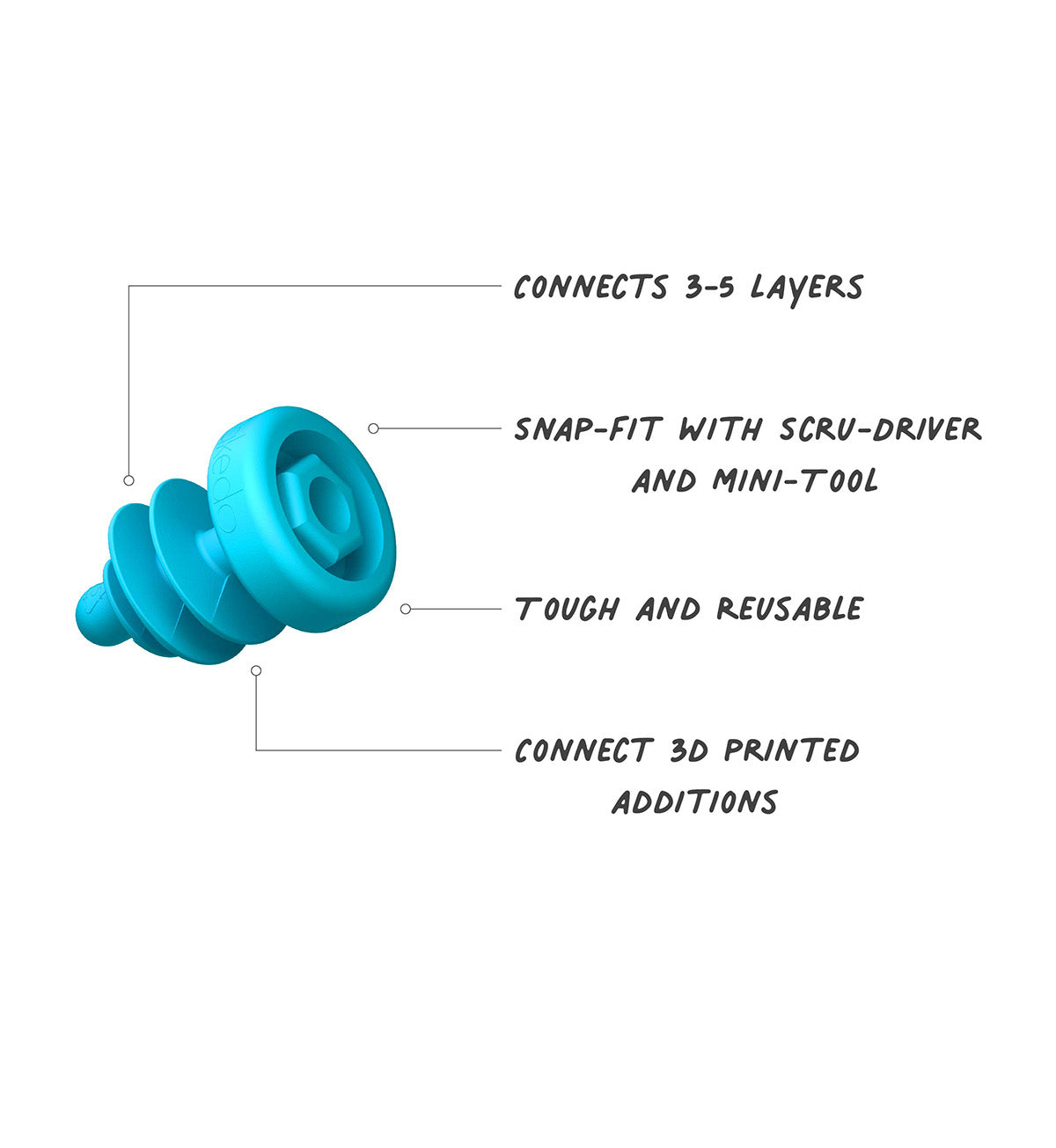 Makedo Scru+ connector with features Image