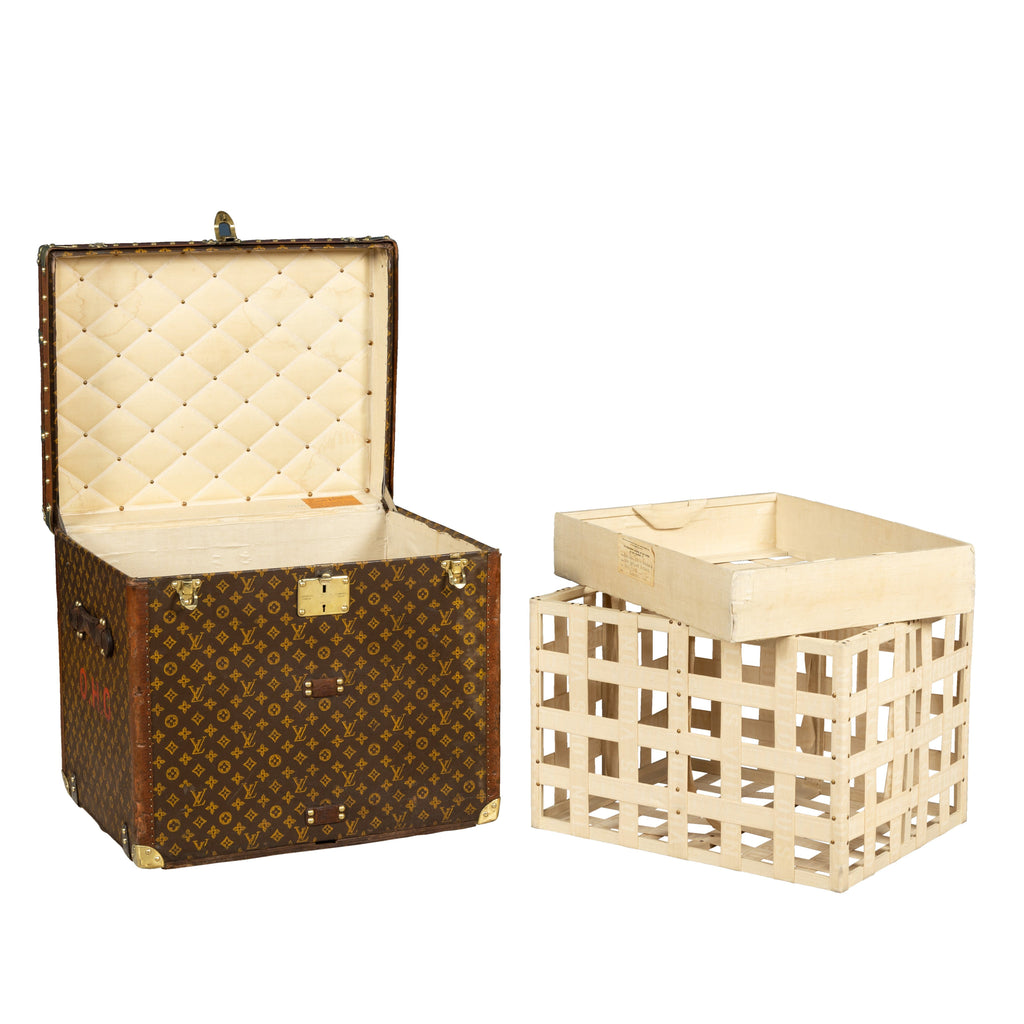 Sold at Auction: A Louis Vuitton lady's hat box or square steamer trunk,  circa 1940s