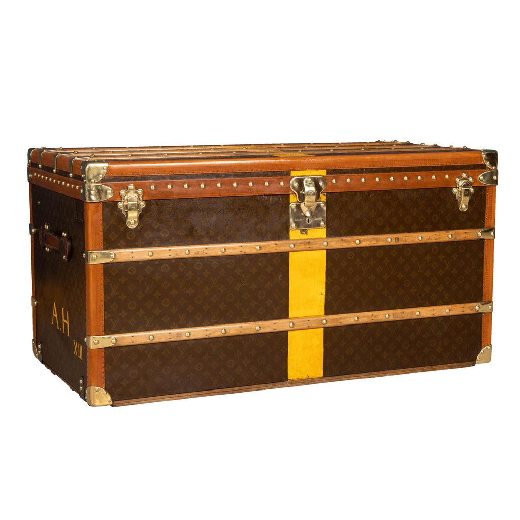 Vintage Louis Vuitton Brown Vuittonite Canvas Steamer Trunk, Circa