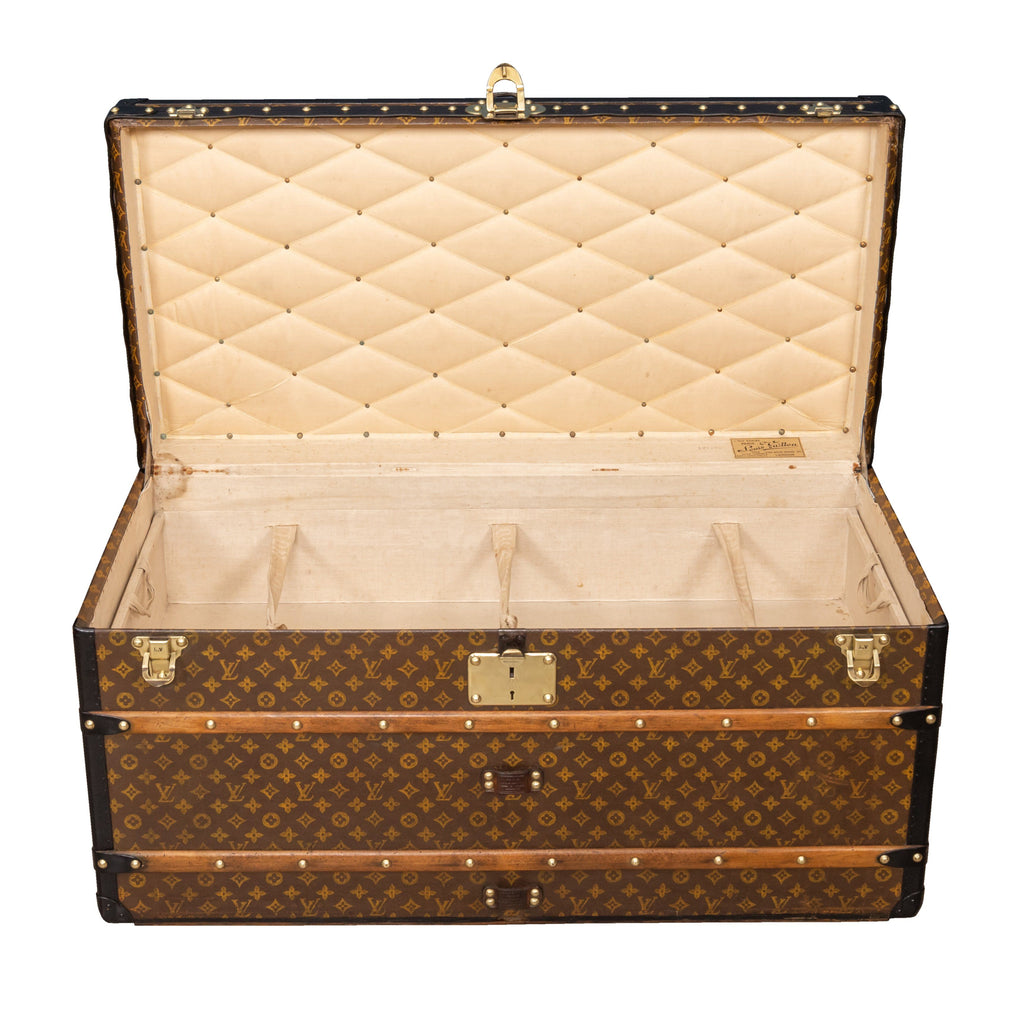 XL Louis Vuitton Monogram Patterned Courier Trunk Circa 1908 