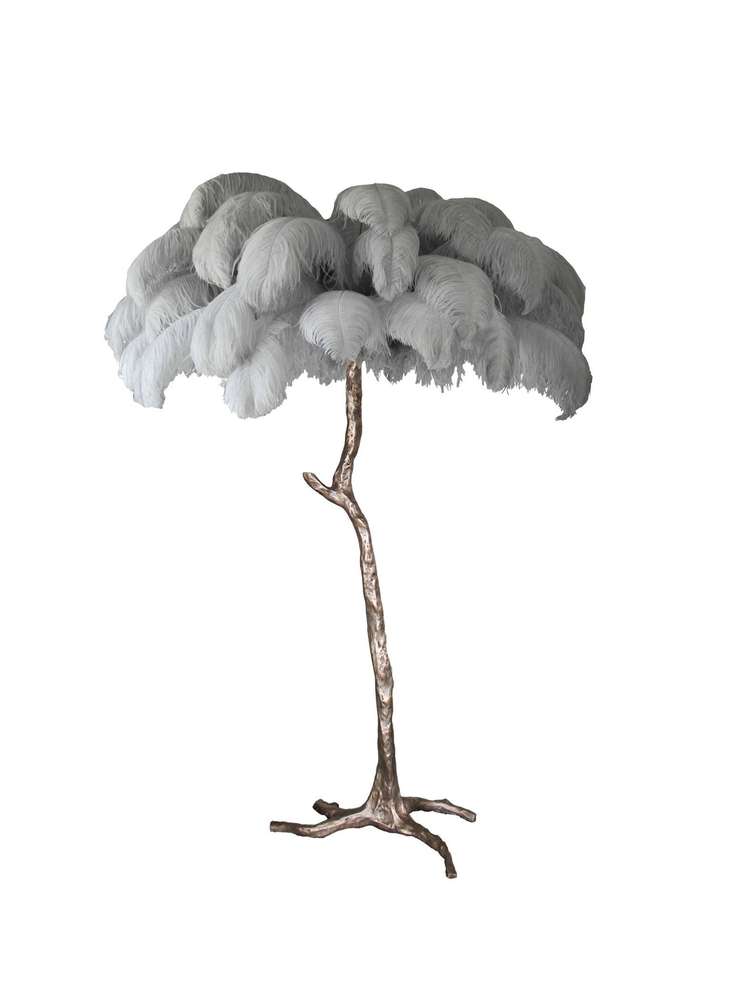 grey feather floor lamp