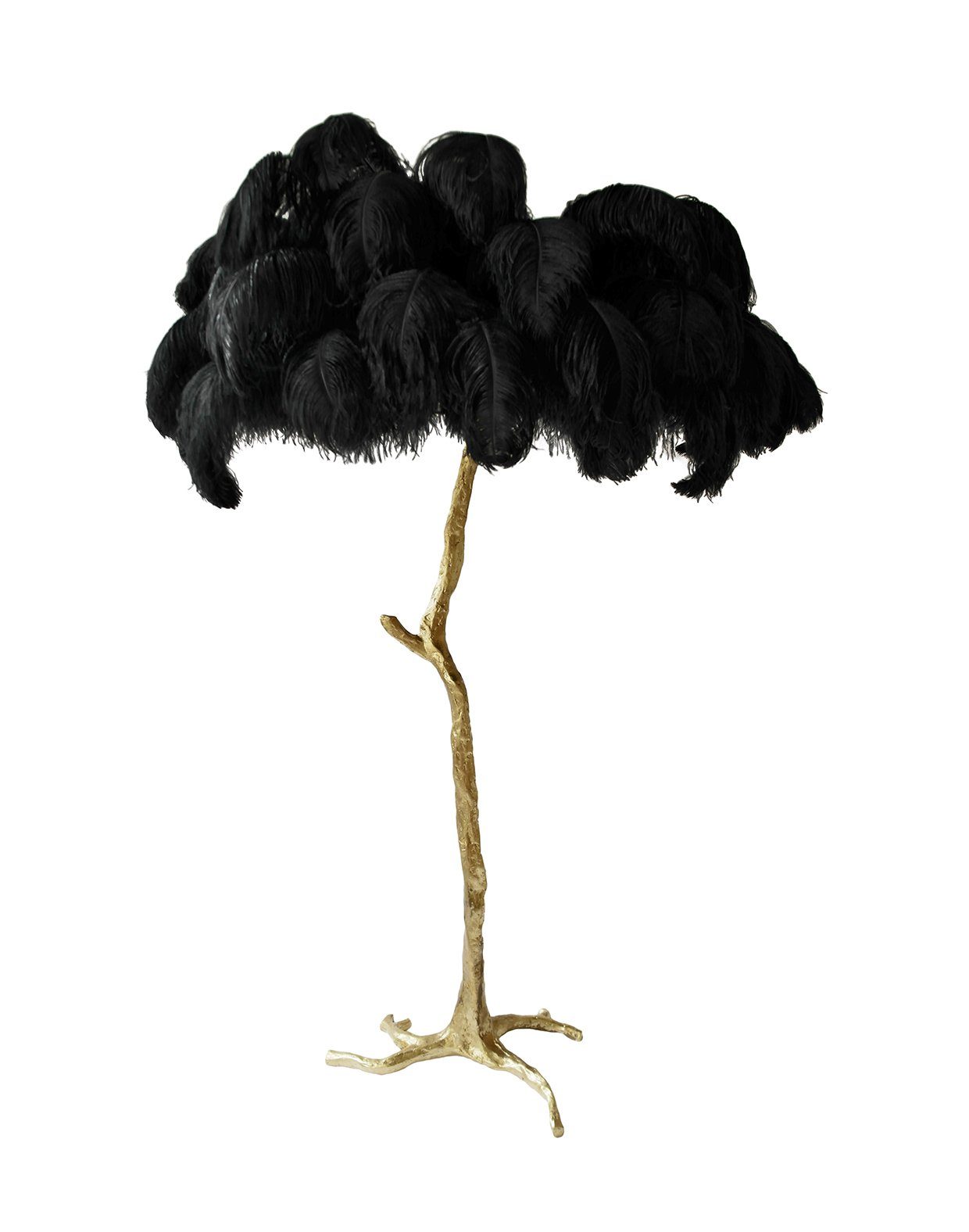 black feather table lamp